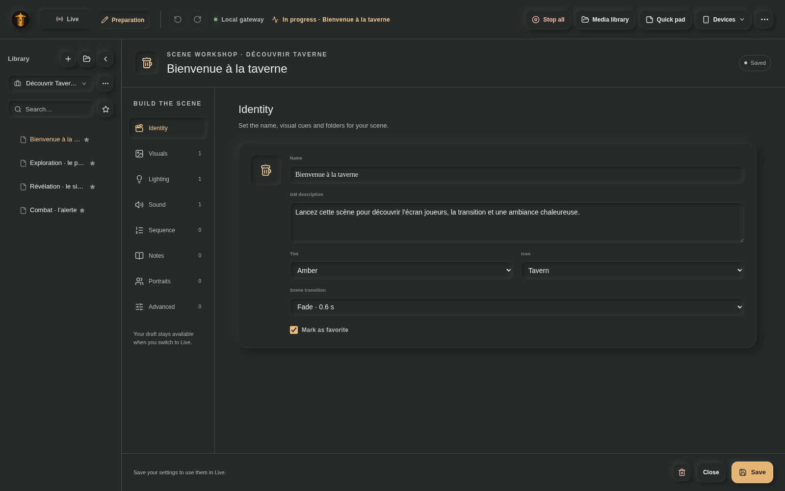 Actual scene editor: discovery campaign content and actions
